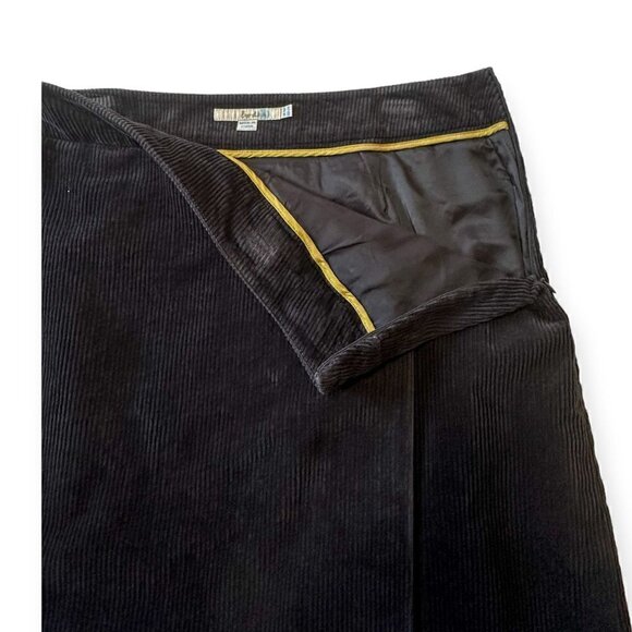 Boden Gray Corduroy Kilt Mini Skirt, Size US12R, Faux Wrap - Picture 7 of 11